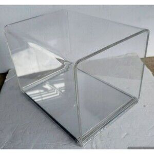Acrylic Display Case Rectangle Box 7.25" X 5.5" X 5.5" W/Slide Mirror Base 2 Pcs